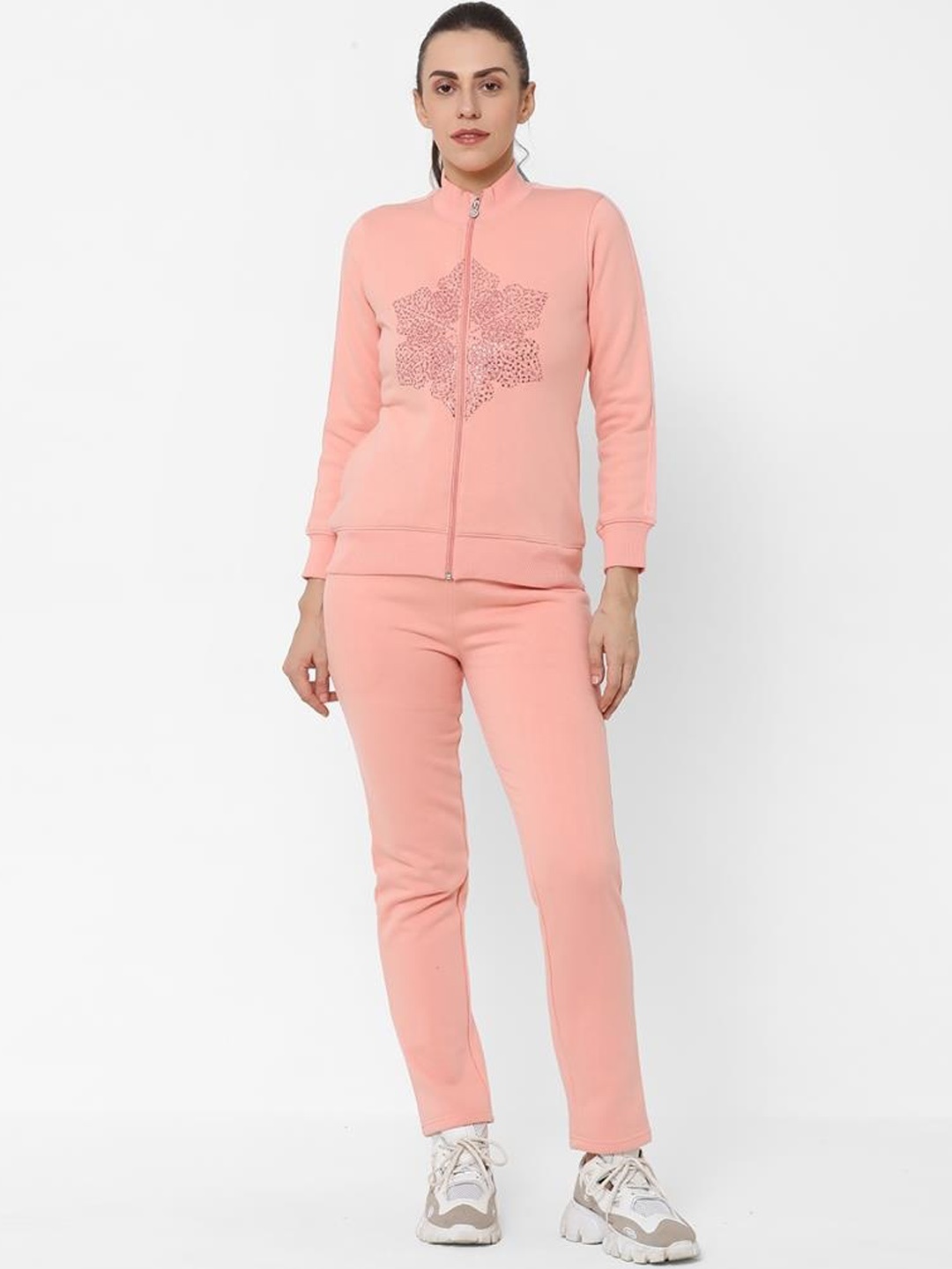 

Sweet Dreams Women Pink Solid Track Suit