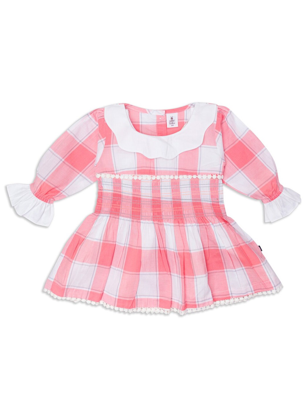 

Little Folks Pink Checked A-Line Dress