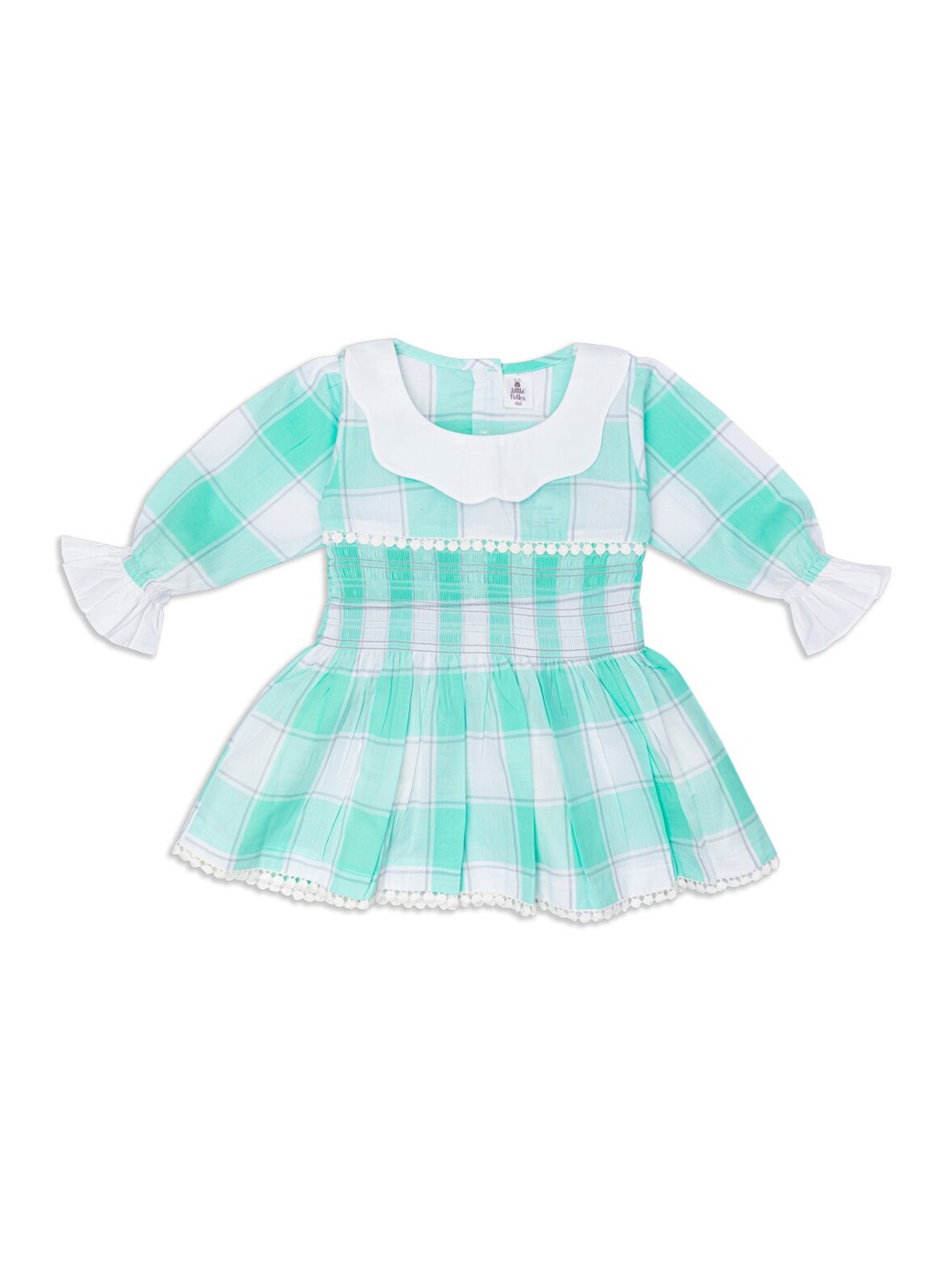 

Little Folks Green Checked Dress