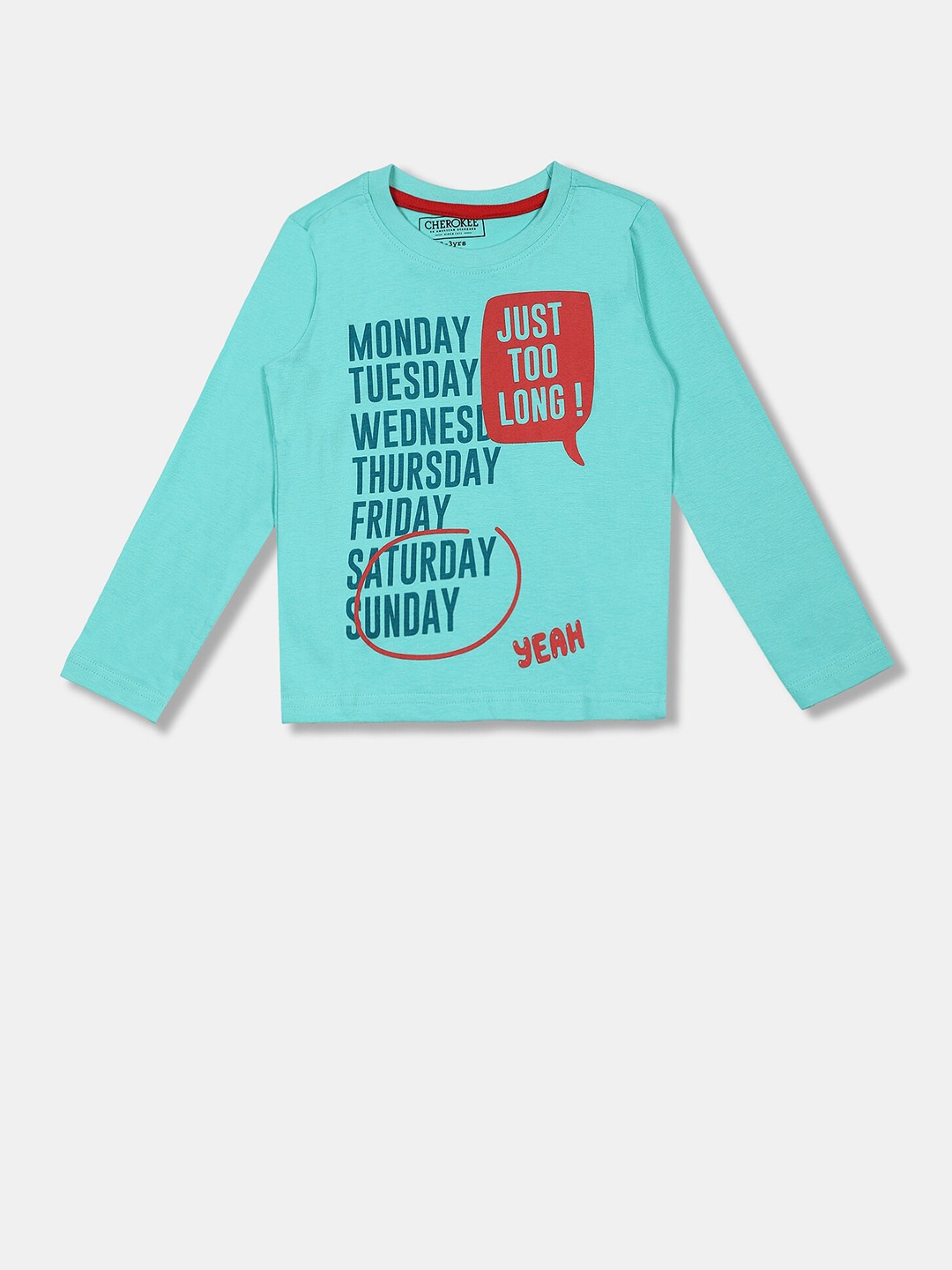 

Cherokee Boys Blue Typography Printed T-shirt