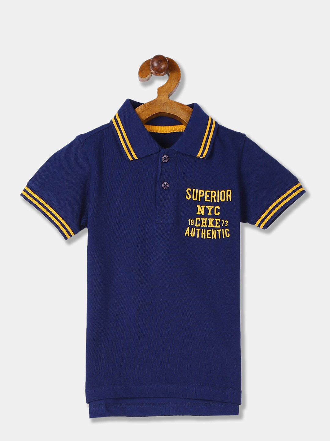 

Cherokee Boys Blue Embroidered Polo Collar T-shirt