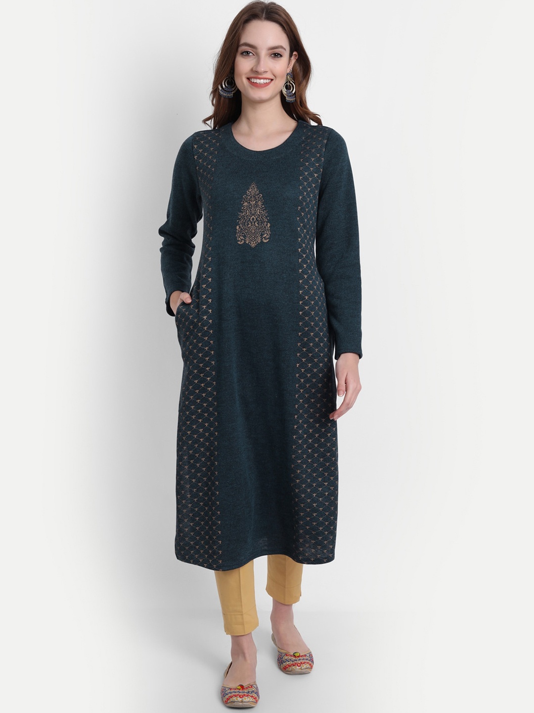 

SUTI Women Blue Chevron Kurta