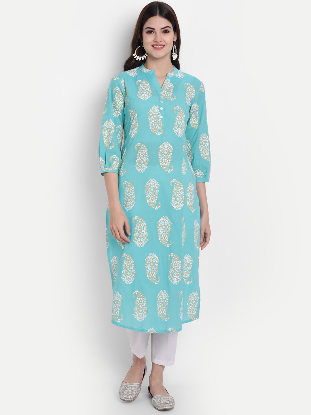 

SUTI Women Blue Paisley Printed Kurta