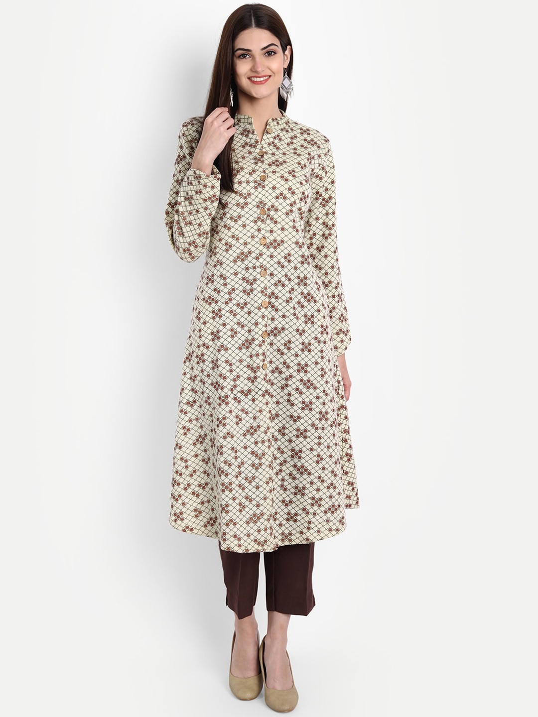 

SUTI Women Green & Maroon Geometric Kurta