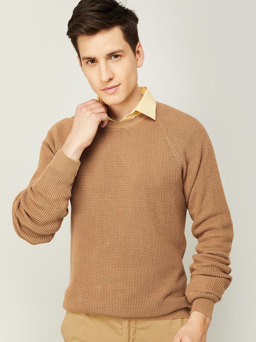 

CODE by Lifestyle Men Beige Cotton Sweatshirt