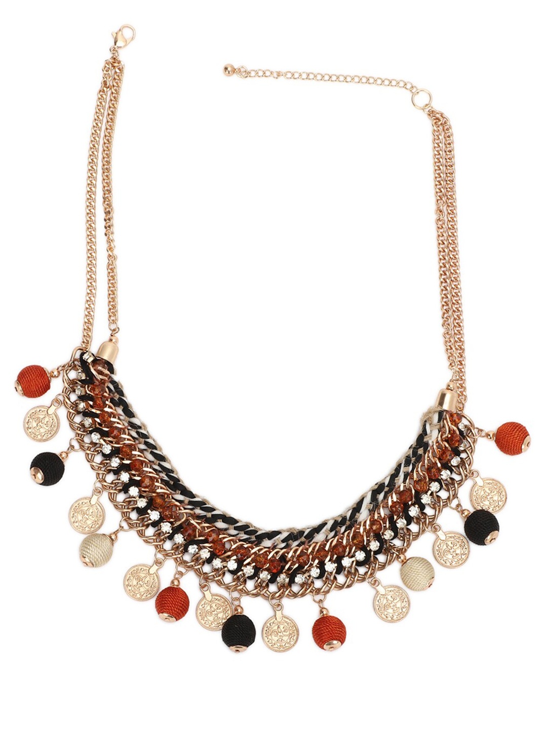 

FOREVER 21 Women Red & Black Statement Necklace