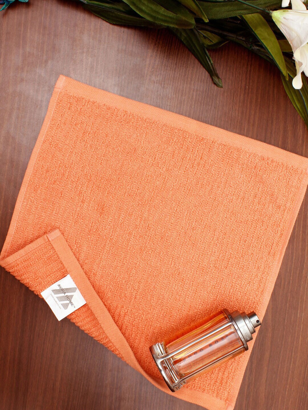 

AVI Living Set Of 6 Orange Solid Pure Cotton 450 GSM Face Towels