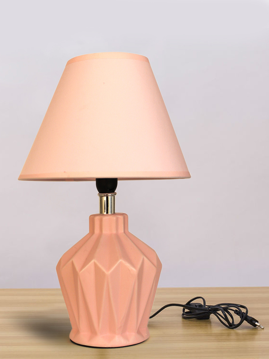 

TIED RIBBONS Beige Solid Table Lamp with Shade
