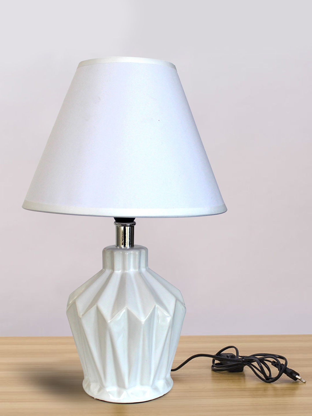 

TIED RIBBONS Multicoloured Decorative Bedside Table Lamp with Shade, Multi