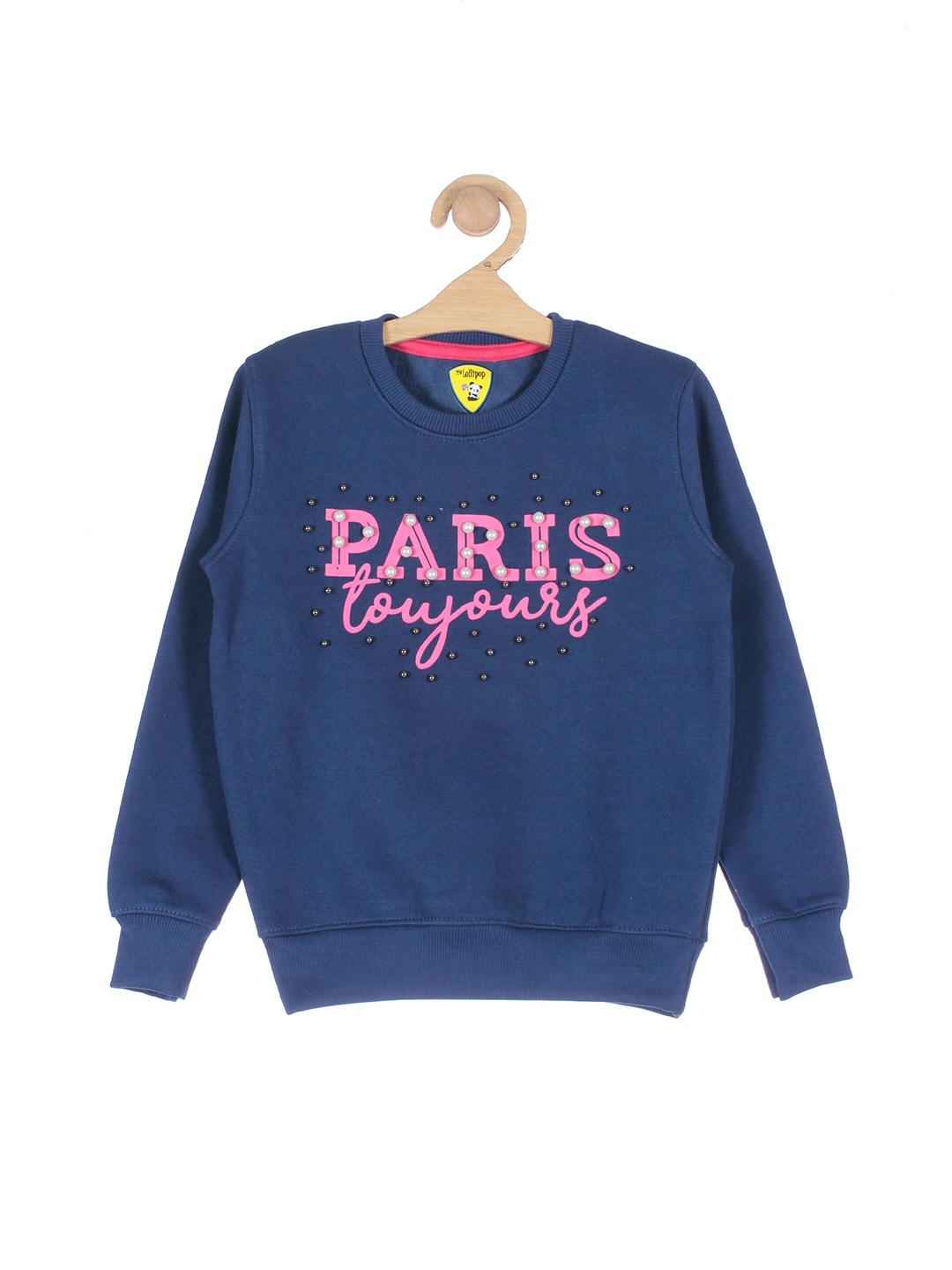 

Lil Lollipop Girls Blue & Pink Printed Pure Cotton Sweatshirt