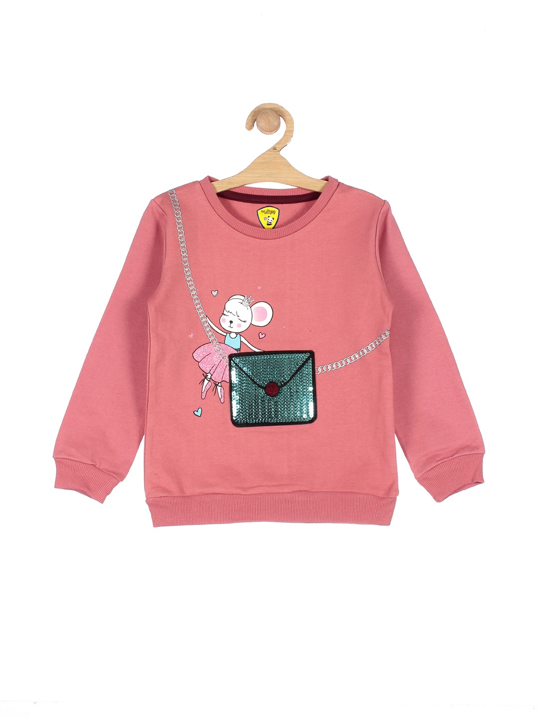 

Lil Lollipop Girls Peach-Coloured Sweatshirt