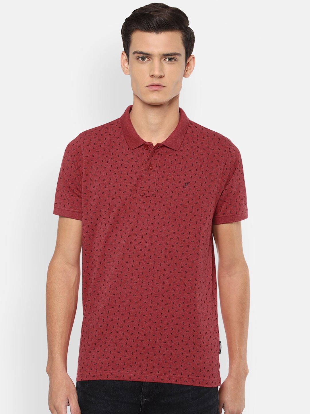 

Van Heusen Sport Men Maroon Printed Polo Collar T-shirt