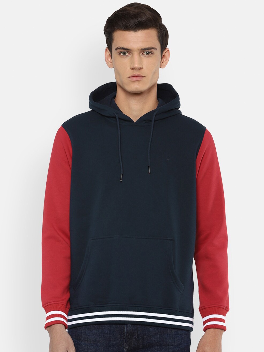 

Van Heusen Sport Men Navy Blue & Red Hooded Sweatshirt