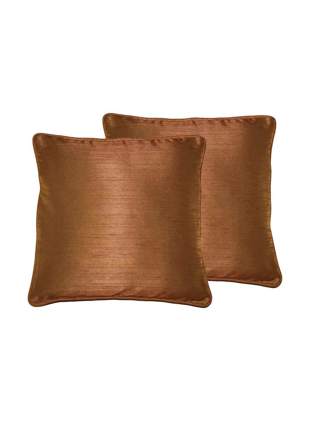 

Lushomes Brown Set of 2 Square Cushion Covers