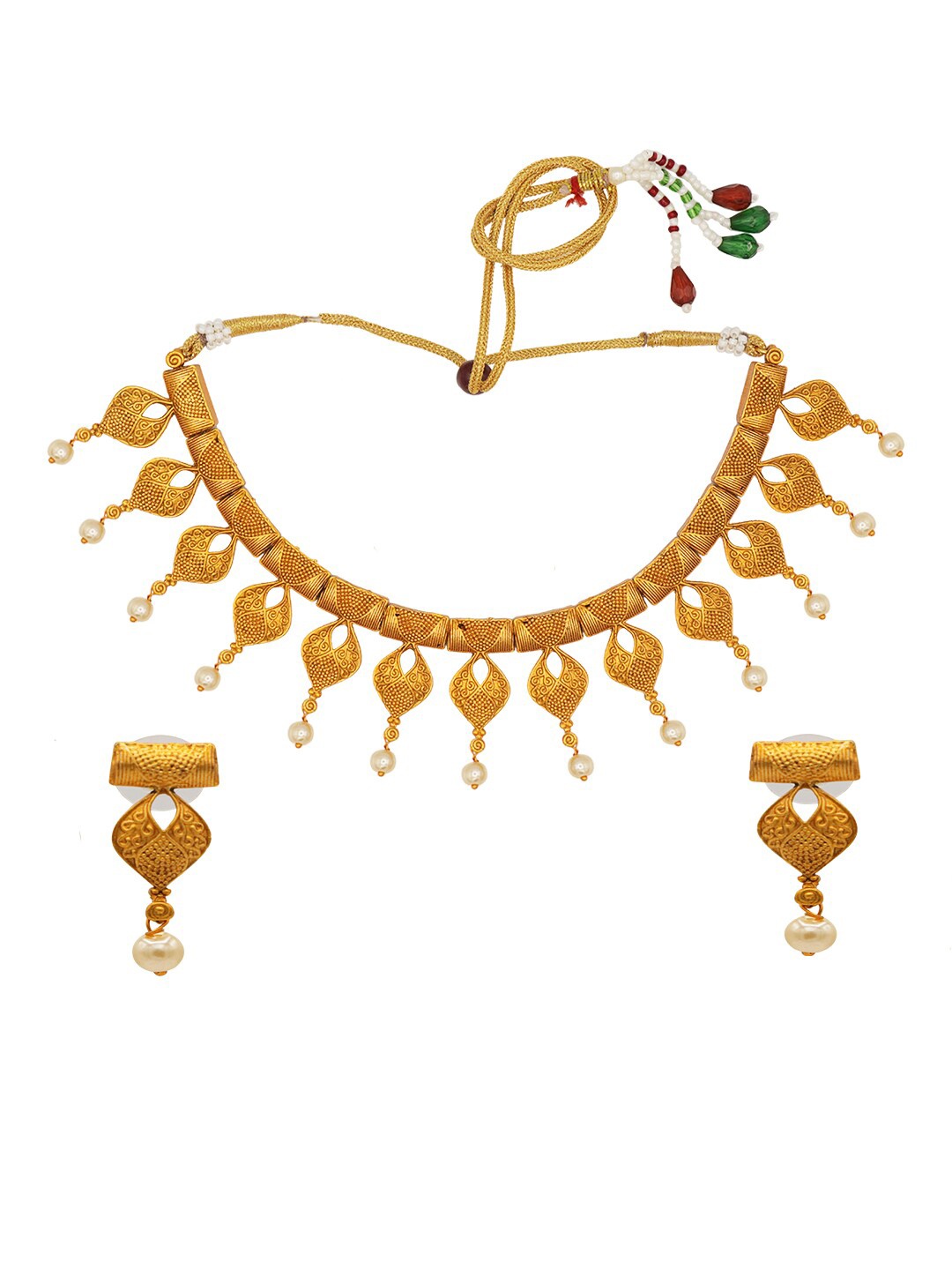 

ASMITTA JEWELLERY Gold-Plated Beaded Jewellery Set