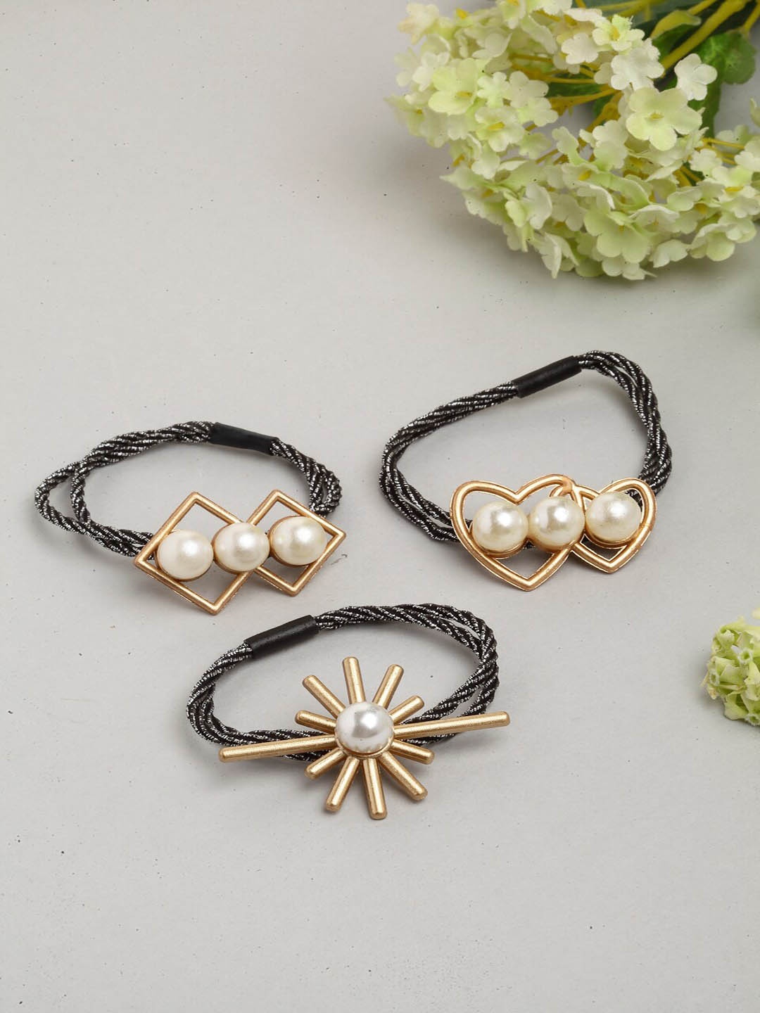 

Ferosh Women Gold-Toned Set of 3 Embellished Hair Accessory Set