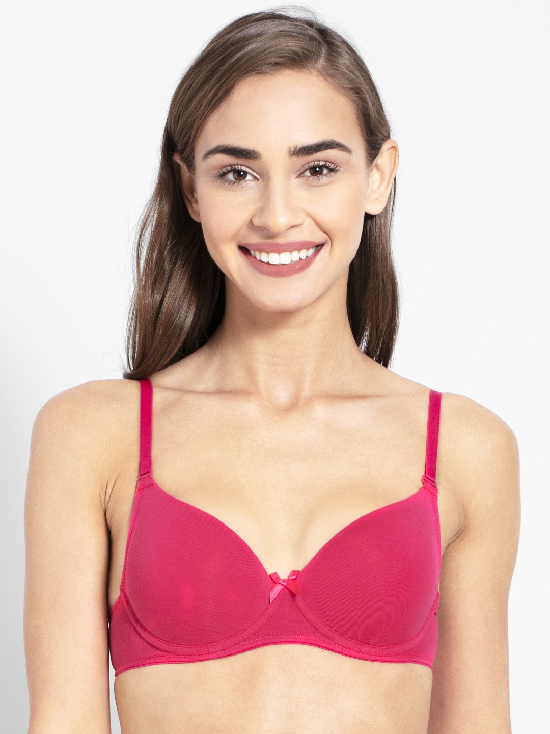 

Jockey Pink Solid Underwired Lightly Padded T-Shirt Bra-1245