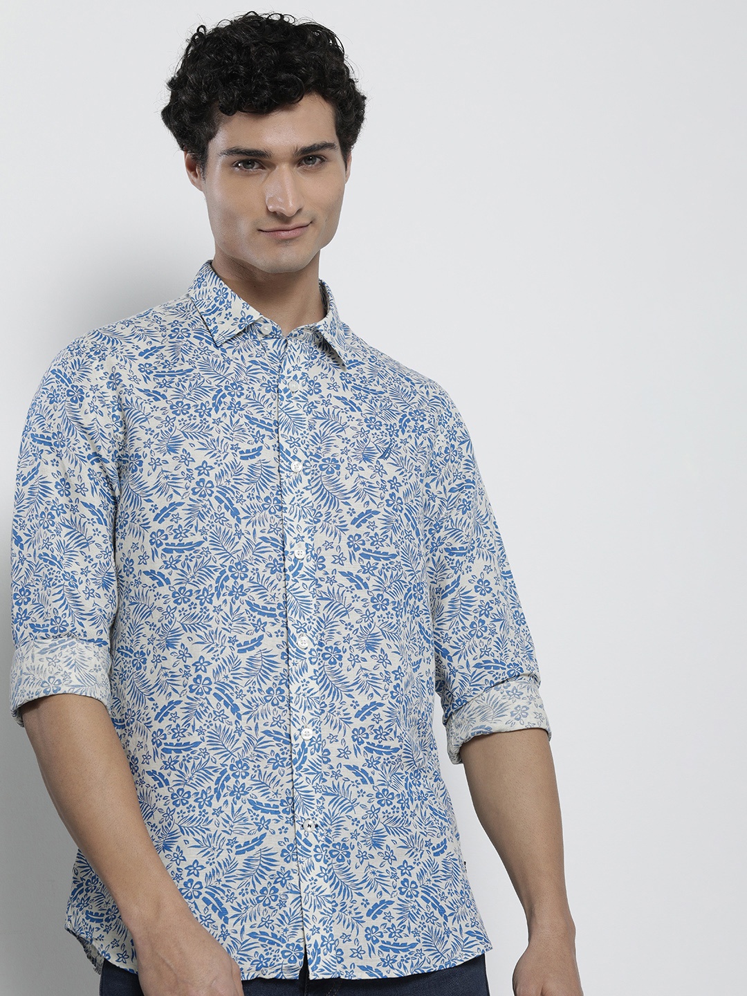 

Nautica Men Classic Tropical Printed Casual Shirt, Blue