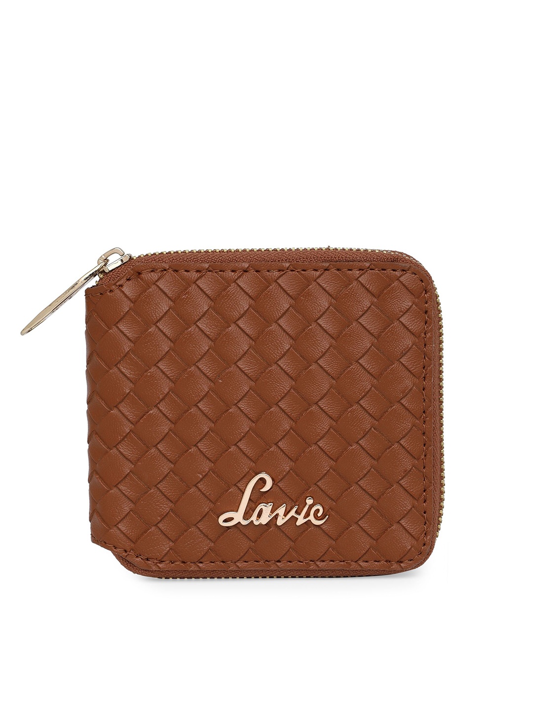 

Lavie Women Brown Woven Design Zip Around Wallet