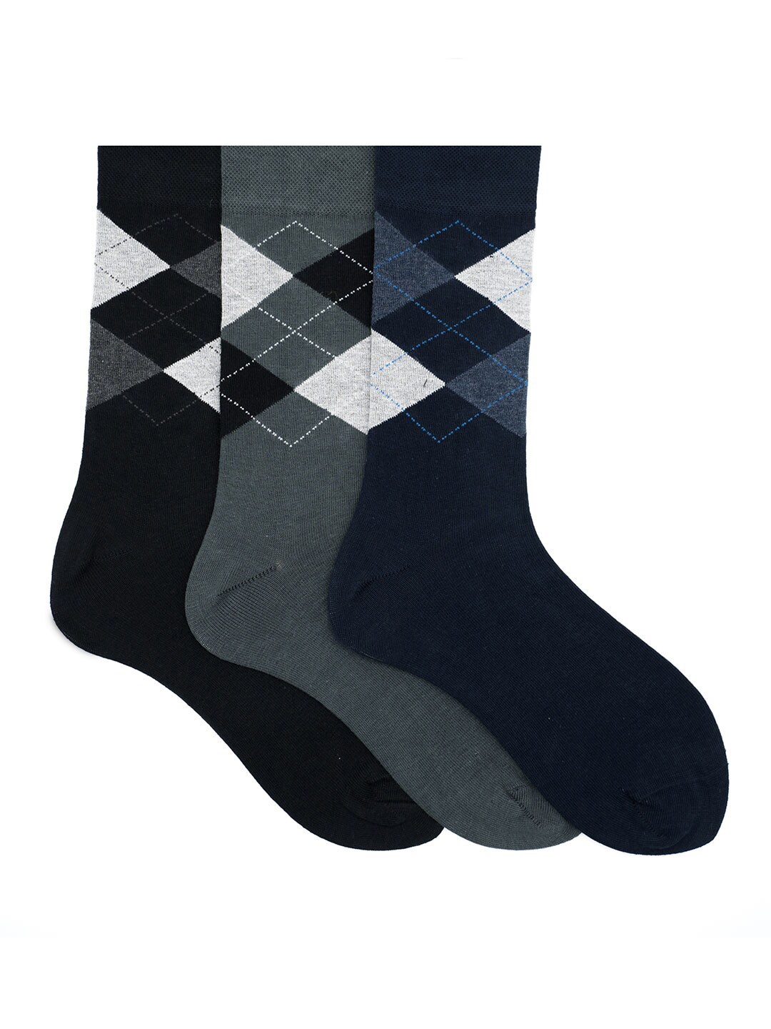 

Soxytoes Men Pack Of 3 Assorted Cotton Above Ankle-Length Socks