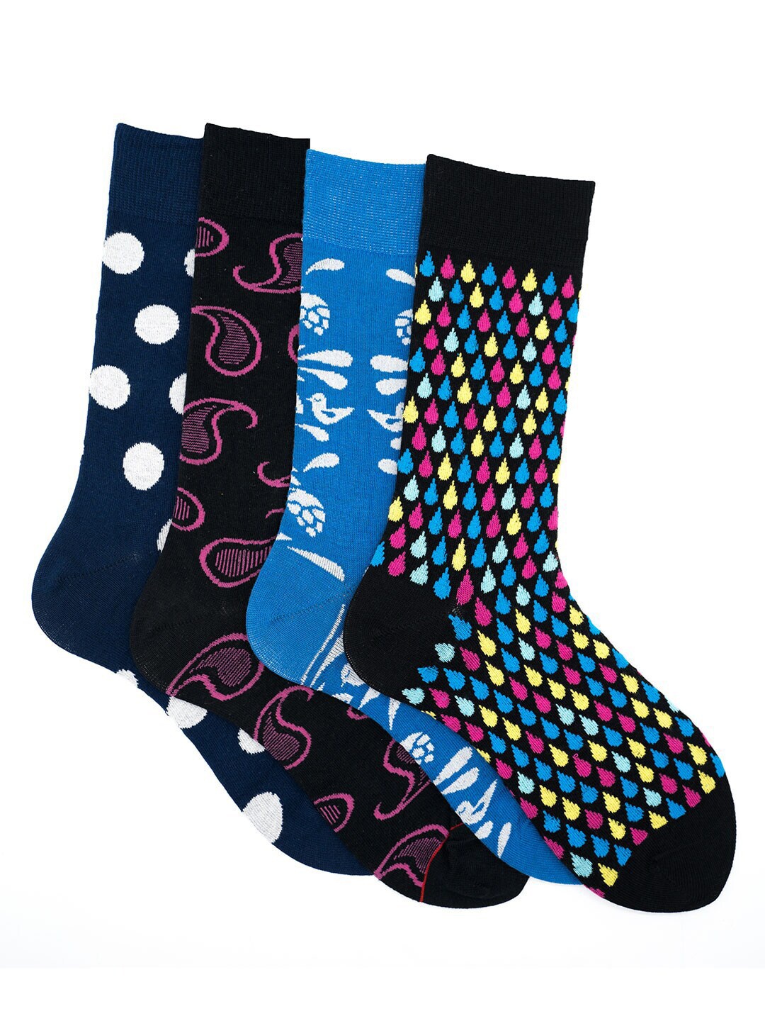 

Soxytoes Men Pack Of 4 Assorted Cotton Above Ankle-Length Socks