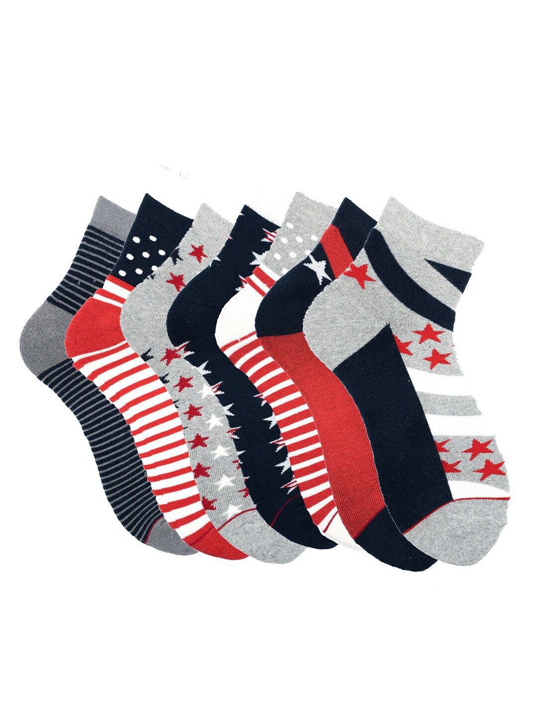 

Soxytoes Men Pack Of 7 Assorted Cotton Ankle-Length Socks