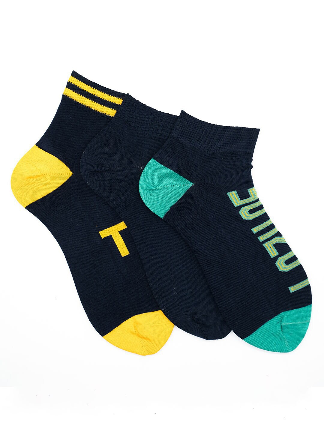 

Soxytoes Unisex Assorted Pack Of 3 Work & Play Cotton Ankle-Length Socks