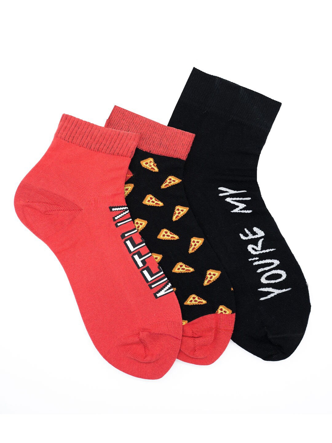 

Soxytoes Assorted Pack Of 3 Sitcom Cotton Ankle-Length Socks