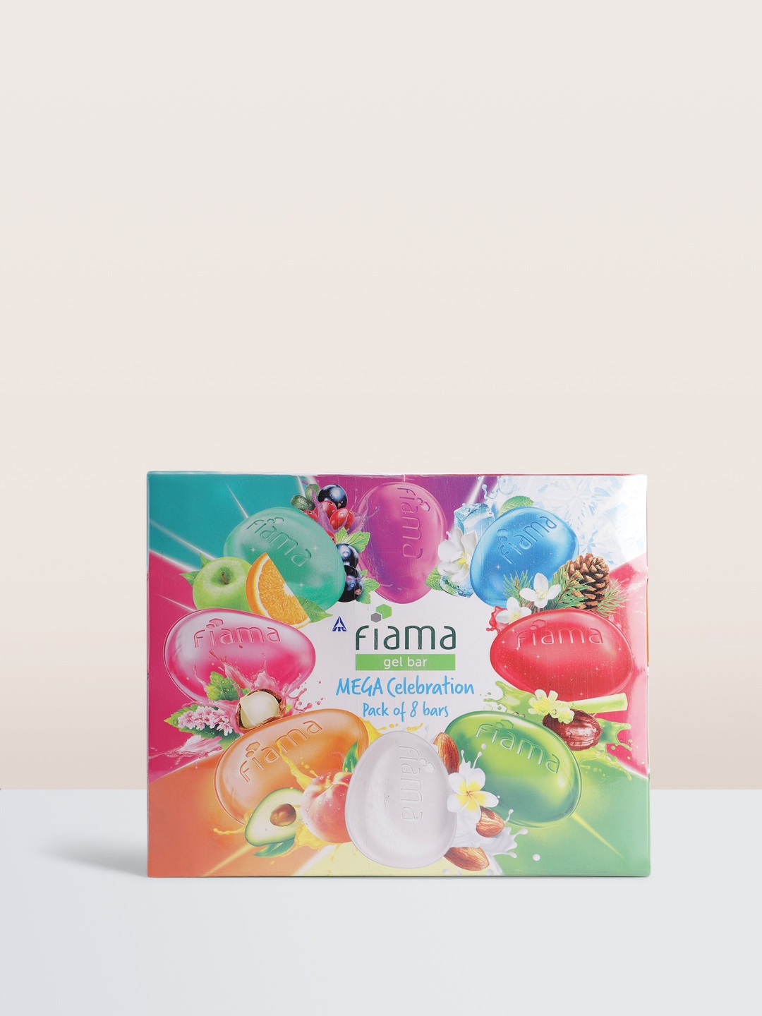 

Fiama Set of 8 Mega Celebration Gel Bathing Bar with Skin Conditioners 125 g each, Multi
