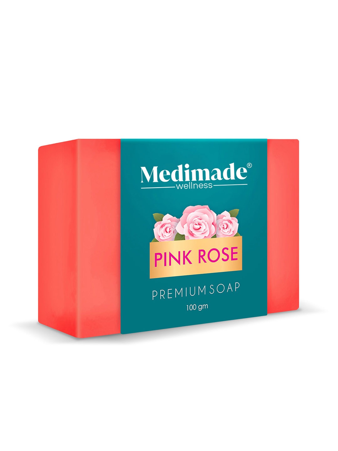 

Medimade Pink Rose Premium Handmade Bathing Soap For Youthfull & Toned Skin - 100g