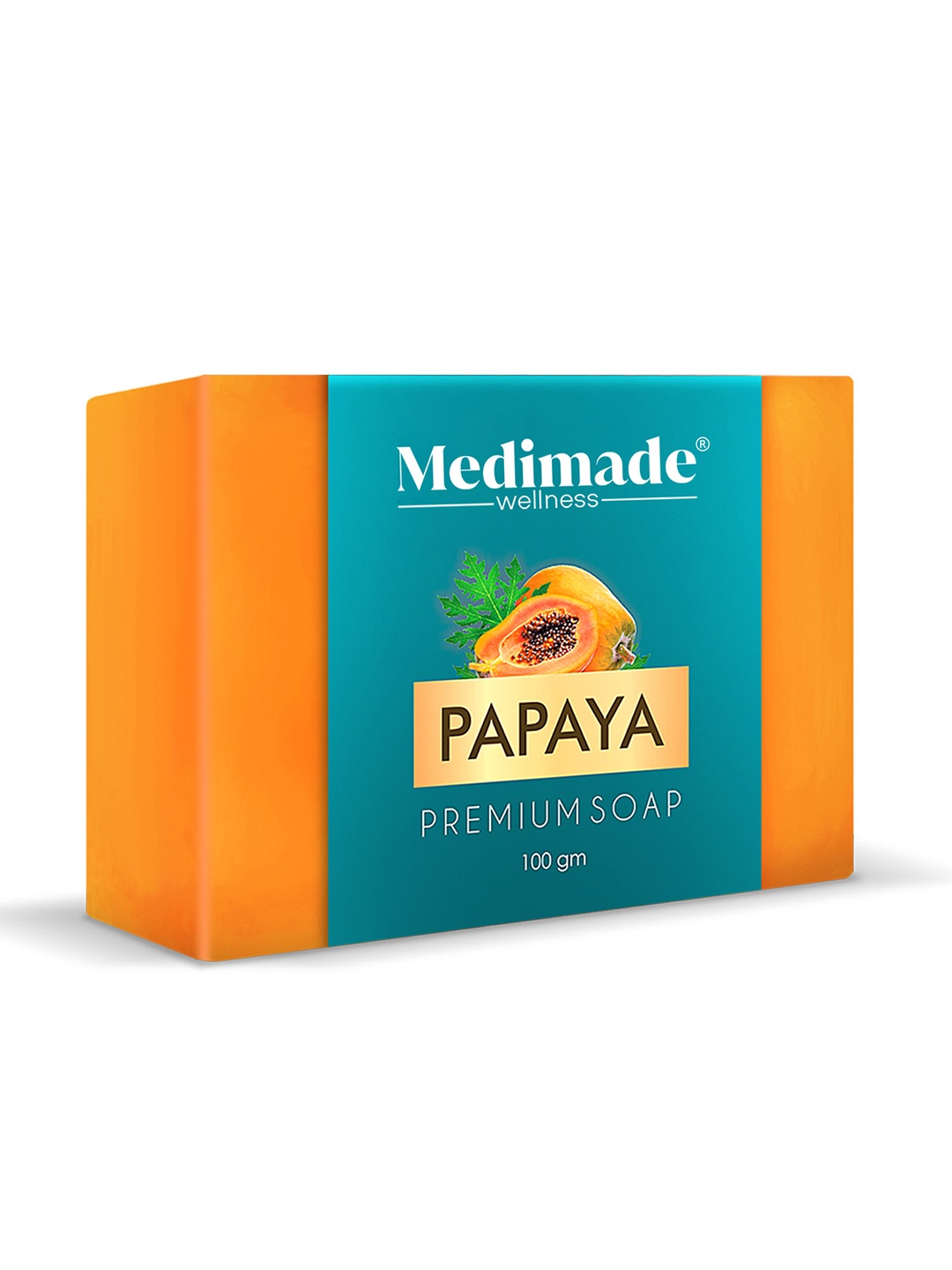 

Medimade Anti Tan Papaya Premium Handmade Bathing Soap For Tan Removal - 100g, Orange