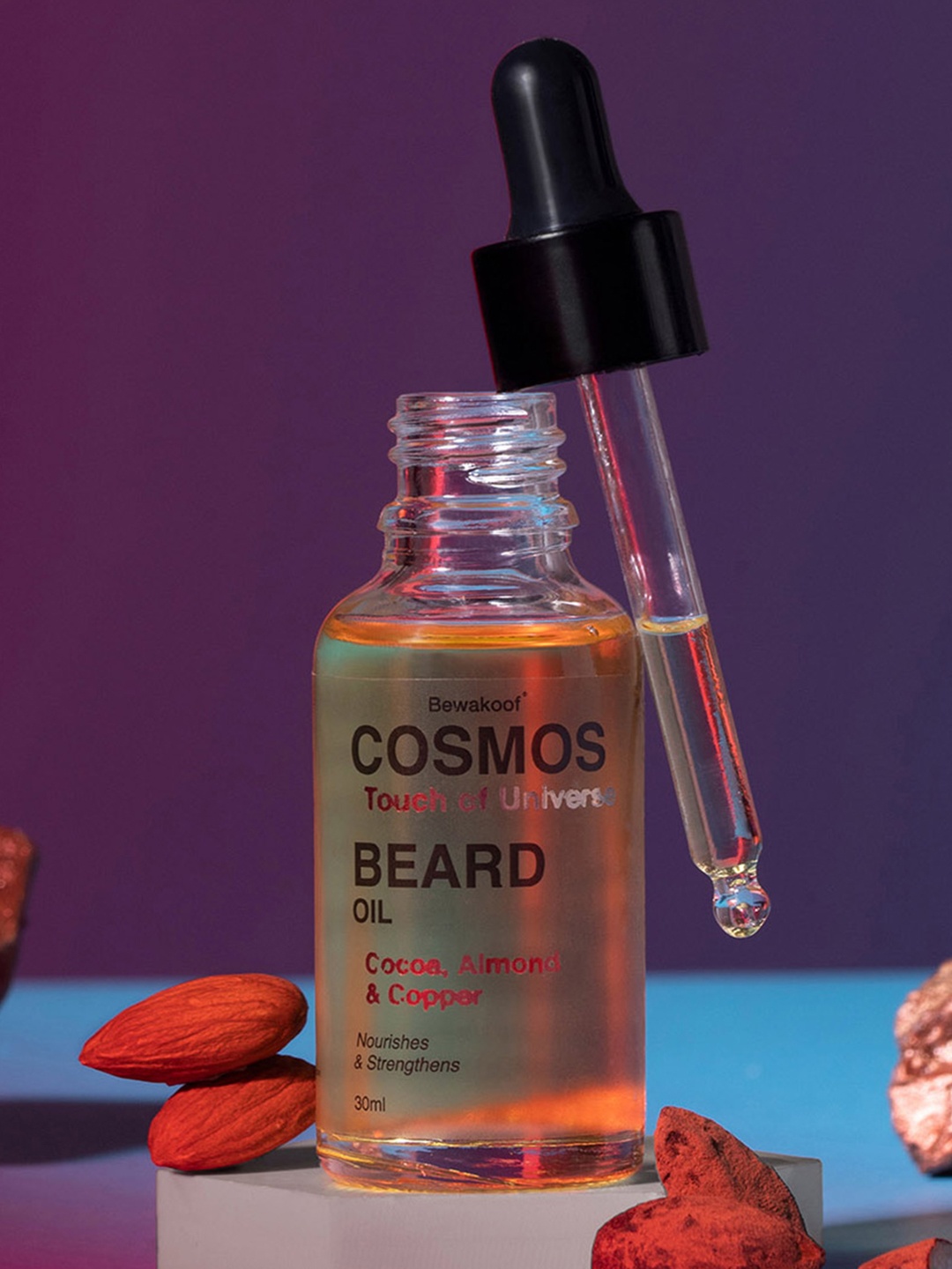 

BEWAKOOF COSMOS Beard Oil - Almond Oil Cocoa Extract & Silver - 30 ml, White