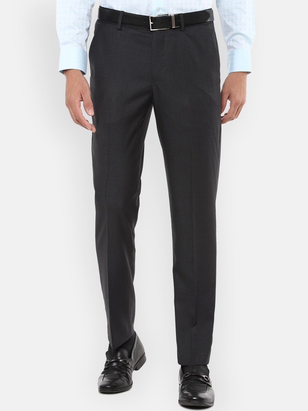 

Louis Philippe Men Black Slim Fit Formal Trousers