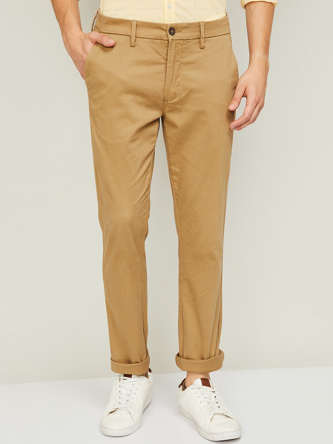 

CODE by Lifestyle Men Beige Trousers