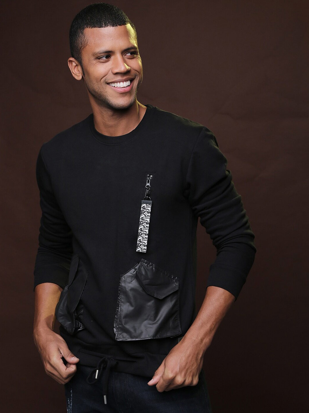 

Campus Sutra Men Black Sweatshirt