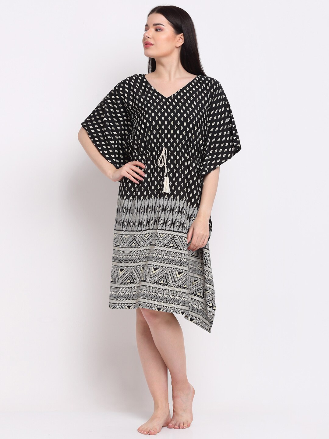 

EROTISSCH Black Printed Kaftan Nightdress