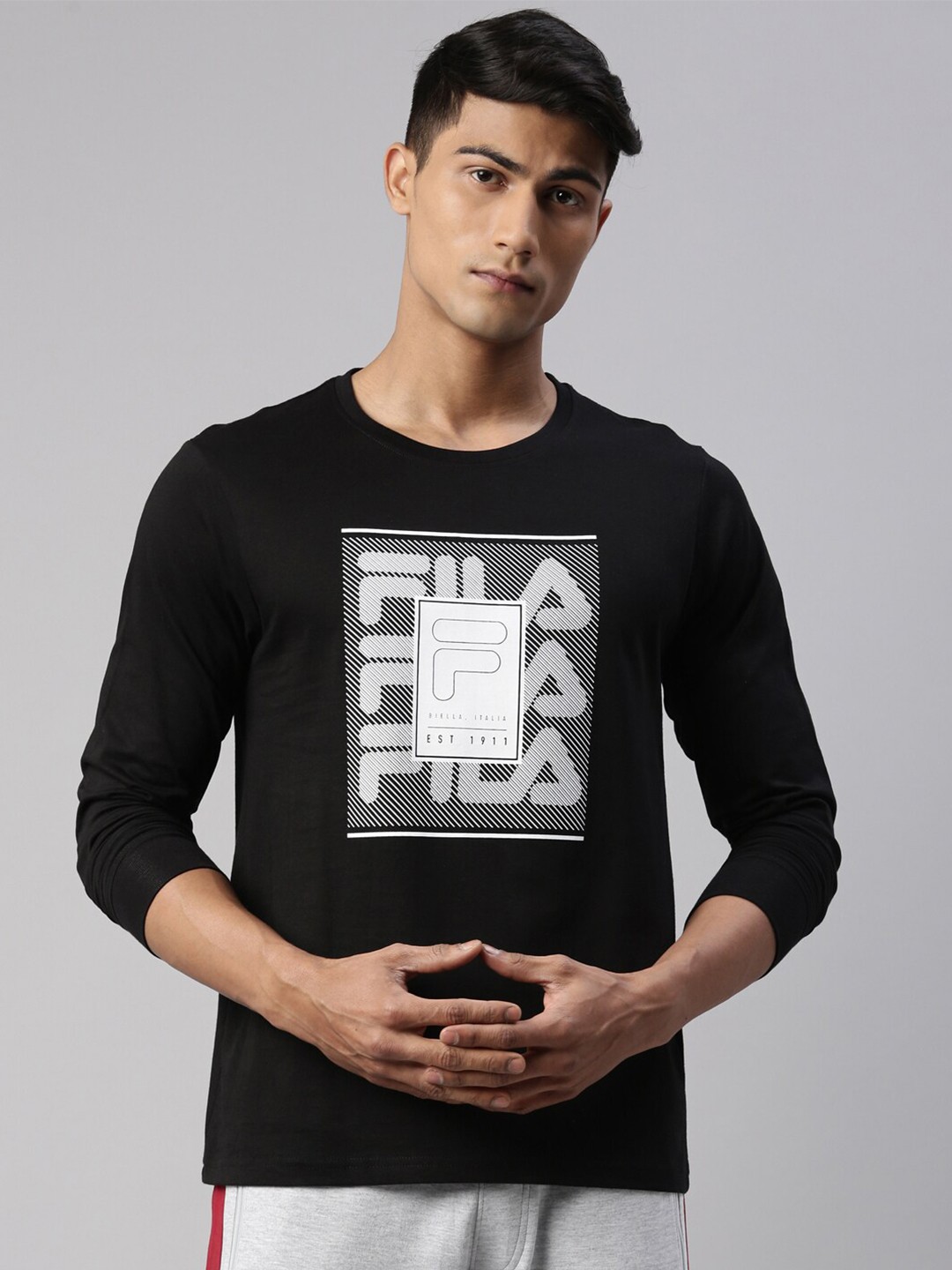 

FILA Men Black Printed Sweatshirt