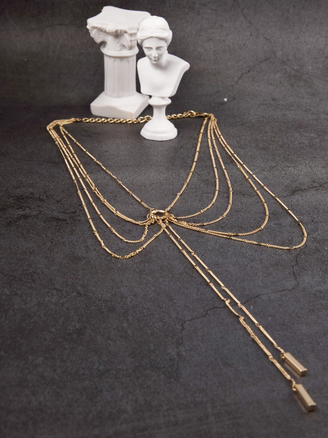 

anore Gold-Toned Gold-Plated Layered Necklace