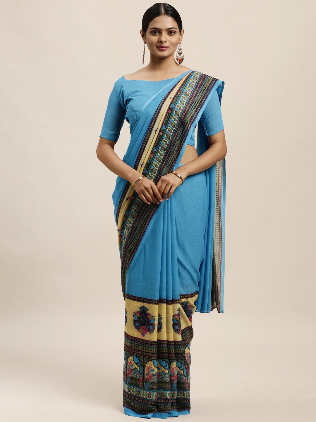 

KALINI Blue Ethnic Motifs Saree
