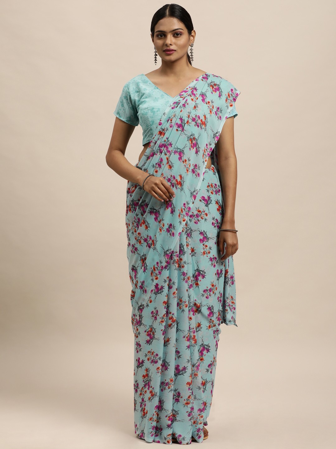 

KALINI Blue Floral Saree