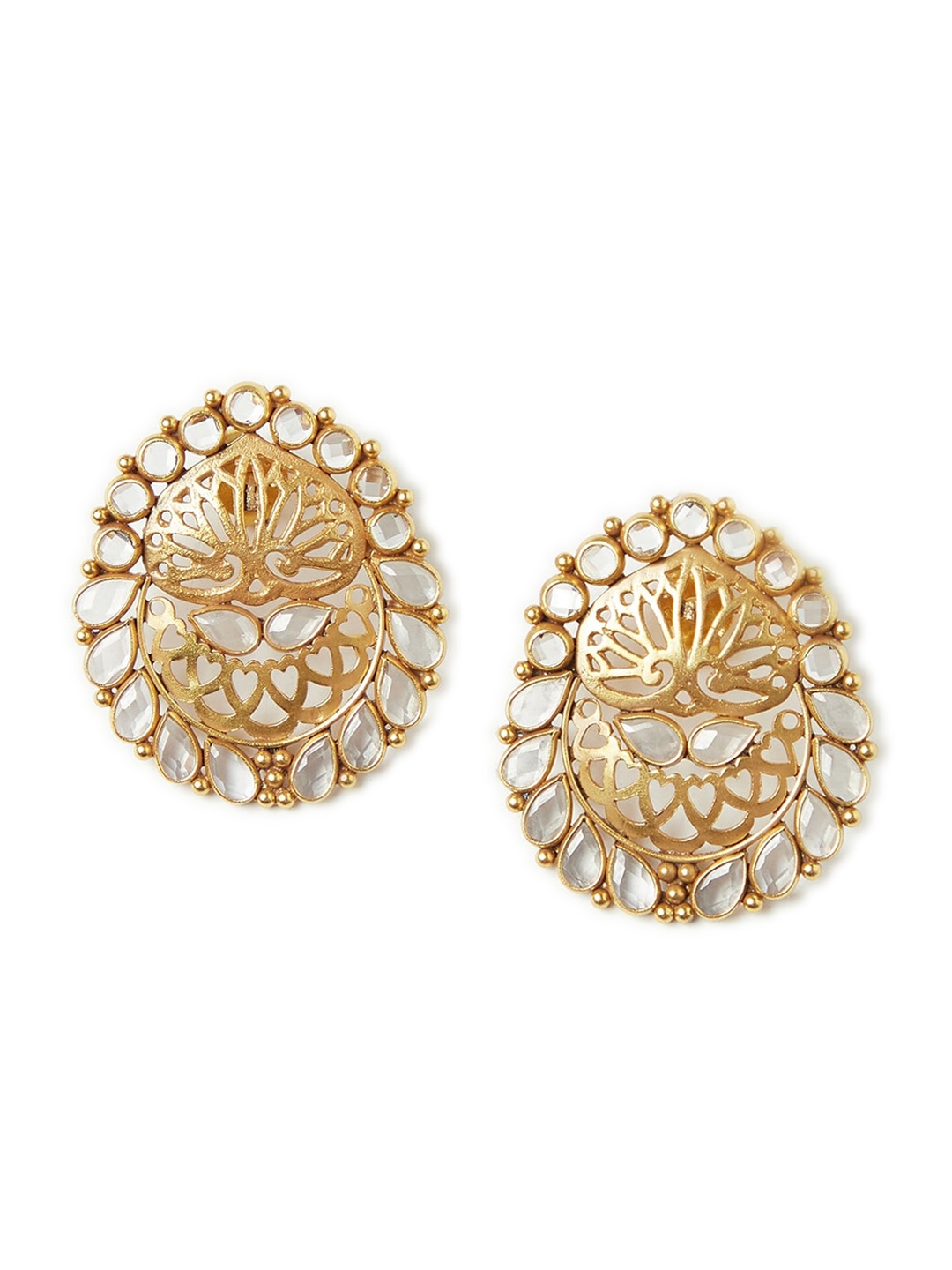 

Fabindia Sterling Silver 925 Gold-Plated Studs Earrings