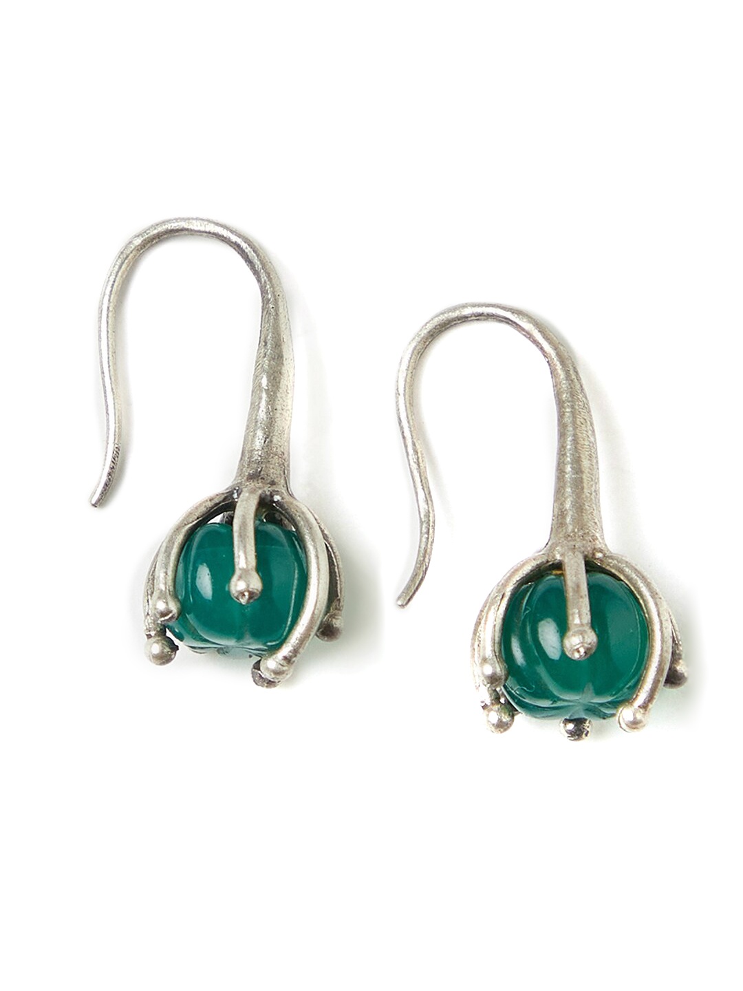 

Fabindia Silver-Toned Contemporary Drop Earrings