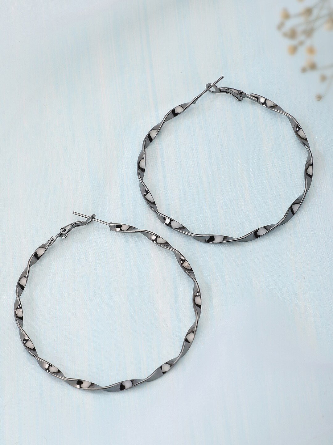 

Fabindia Grey Contemporary Hoop Earrings