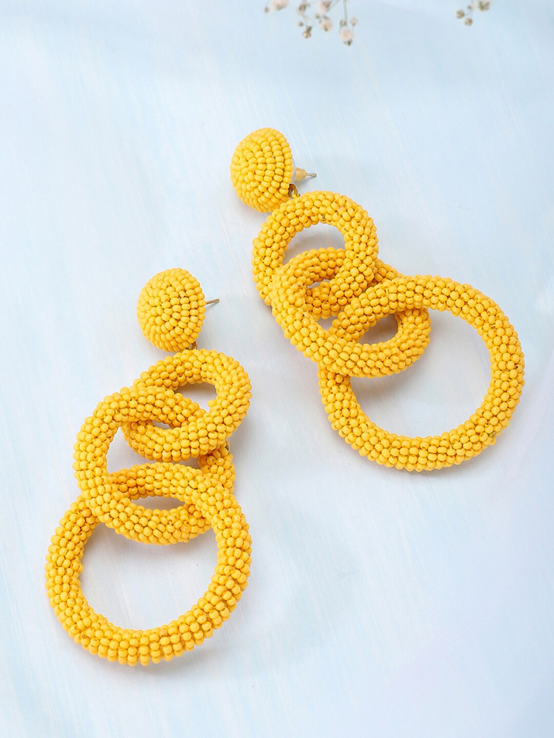

Fabindia Yellow Contemporary Drop Earrings