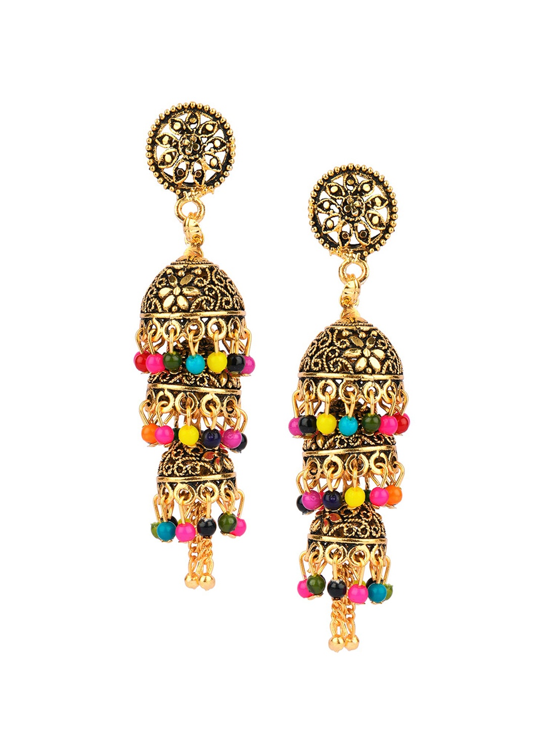 

DESI COLOUR Multicoloured Contemporary Drop Earrings, Multi