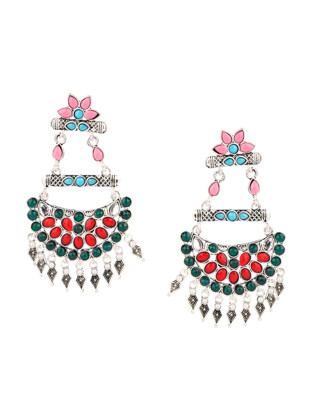 

DESI COLOUR Multicoloured Contemporary Chandbalis Earrings, Multi