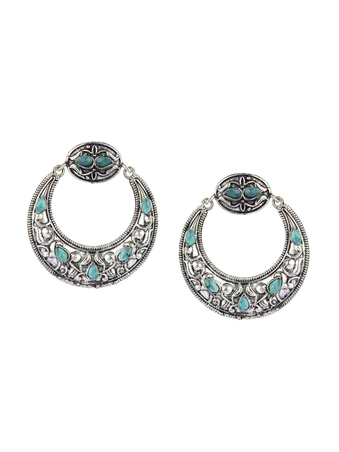 

DESI COLOUR Green Geometric Drop Earrings