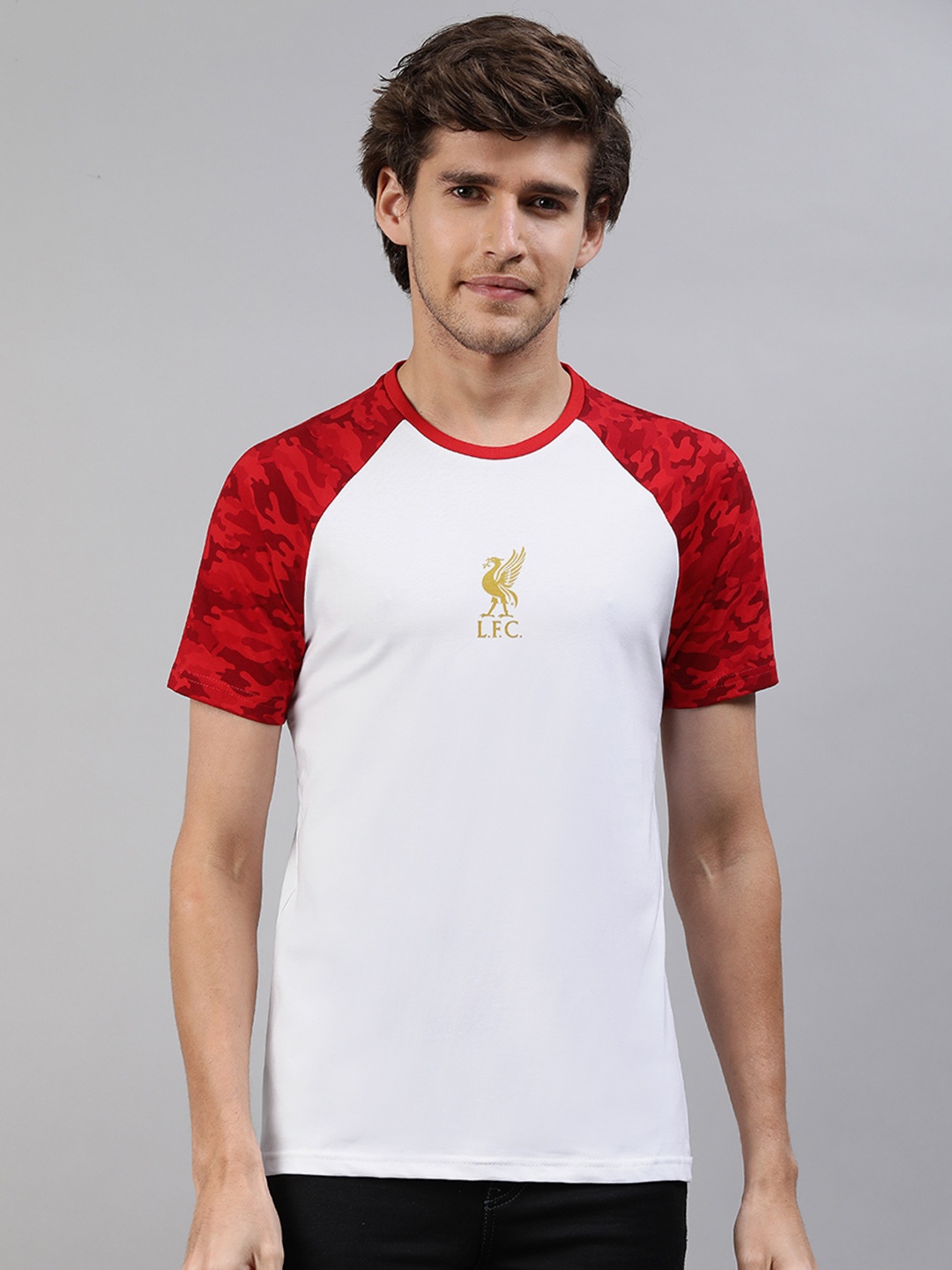 

The Souled Store Men White Raglan Sleeves T-shirt