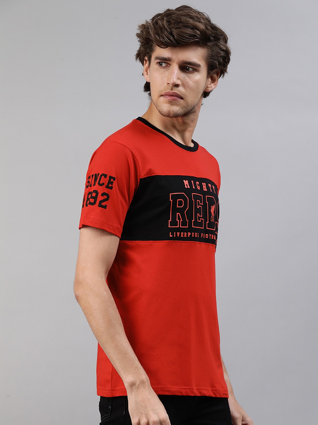 

The Souled Store Men Red & Black Typography Liverpool Printed T-shirt