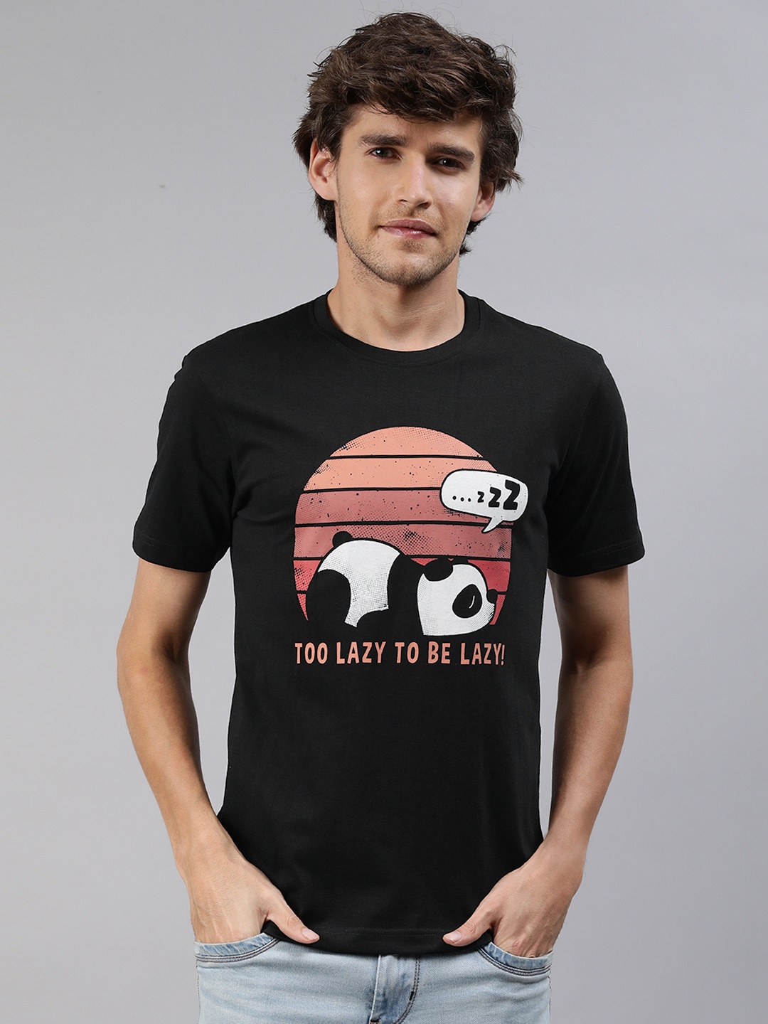 

The Souled Store Men Black Printed T-shirt